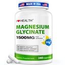 Magnesium Glycinate 1500mg – 240 Capsules– High Absorption Magnesium Supplement for Relaxation, Calmness & Muscle Support – Gentle on Stomach – Made in USA