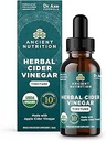 Ancient Nutrition Herbal Apple Cider Vinegar Supplement with Superfood & Antioxidants, Organic Apple Cider Vinegar Tincture, USDA Certified Organic, Vegan, Gluten-Free, 2 oz, 30 Servings