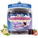 Kids Glycinate Magnesium Gummies + Calcium + Omega 3 - Melatonin Free Kids Sleep & Calm Gummies, Magnesium Gummies + L-theanine, B6, D3 & K2, Zinc, C for Restful Sleep, Bones, Brain & Immunity, 60Cts