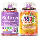 Nextdia Happy Saffron Supplements Gummies 2Pack + Toddler & Kids Vitamin D3 K2 Gummies 1Pack