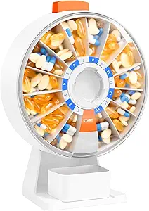 Daviky Pill Dispenser Dagelijkse, Grote pil Organisator met Wall-Mounted of Standing Use, 14 Days Pill Box, Push Button Design, Weekly Pill Organizer voor Vitamine, Geneeskunde. Supplement, visolie