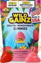 Creatine Monohydrate Gummies Sugar Free 5g - Made in USA - Pre Workout Creatine Chews for Women & Men, Creatine Gummy Candy, Chewable Nutritional Supplements, NSF Certified (Strawberry, 120 Count)