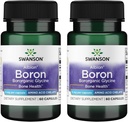 Swanson Boron from Albion - Boroganic Glycine Supplement Supporting Joint Health & Bone Health - High Absorption Formula May Support Overall Balance - (60 Capsules, 6mg Each) (2 Pack)