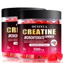 Creatine Monohydrate Gummies 5000mg for Men & Women - Sugar Free Pre-Workout Supplement, Chewables for Muscle Strength, Muscle Builder, Energy Boost, Mixed Berry Flavor, 120 Count (2 Pack)