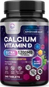 Calcium 1200 mg Per Serving with Vitamin D3 - Bone Health Supplement, Vitamin D & Calcium Supplements for Women & Men - Bone, Teeth & Immune Support, Nature's Calcium Pills, Bottled USA - 240 Tablets