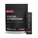 BrainTree Nutrition - Focus + Hydration - Electrolyte Drink Mix - Total Body Hydration - Supports Cognitive Function, Energy & Muscle Recovery - Sugar Free - Berry - 30 Stick Packs