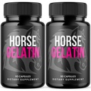 (2 Pack) Horse Gelatin Capsules, HorseGelatin Pills for Men with All Natural Ingredients, Advanced Formula Men's Health and Wellness Pill, Maximum Strength Multivitamin Supplement (120 Capsules)