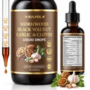 Wormwood Black Walnut Clove Cleanse Drops for Digestive Support | High Absorption Herbal Formula with Garlic, Pumpkin Seed & Turmeric Extract, Natural Gut Cleanse Supplement for Adults