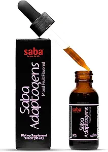 Saba Adaptogens - Super Concentrated - Eleuthero, Ginger, Rhodiola, Ginseng, Mushroom, Ginko, Acai - Ondersteunt Immune Response, Mood, Mental Performance & Fatigue -30 porties