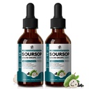 (2 Pack) Soursop Graviola Liquid Drop with Elderberry & Lion Mane Mushroom, Soursop Bitter Liquid for Immune, Gut, Antioxidants, Cell & Energy Support, Sugar-Free, 3X Power Herbal, Natural Flavor