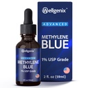 Wellgenix Methylene Blue Drops 1% USP Grade – Pharmaceutical Grade Cognitive Function & Cellular Energy Support Supplement | Formaldehyde-Free Liquid in Amber Glass Bottle with Glass Dropper – 2 fl oz