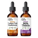 Wild & Organic Turkey Tail Mushroom Tincture 2 fl oz & Milk Thistle Tincture 2 fl oz