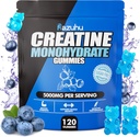 Pre Workout hcl creatine monohydrate Gummies, 120 Blue chew for Men(Blueberry), creatine hcl Energy Supplement for Women, whey Protein Isolate Vital Source Feminine Gummies