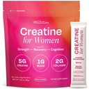 Creatine for Women with Collagen Peptides | Stick Packs | Strength, Cognitive Health, Glow & Recovery Support | Creatine Monohydrate Powder 5g + Collagen Powder 2g + BCAAs 1g | Unflavored | 30 Ct