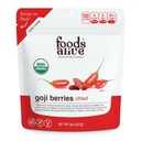 Foods Alive Organic Goji Berries, Baked Goods, Oatmeal & More – Vitamin A, Antioxidants, Fiber - Wolfberries, Non-GMO, Plant Based, Gluten Free, Vegan, Great snack or add to trail mixes - 8 Ounce Bag