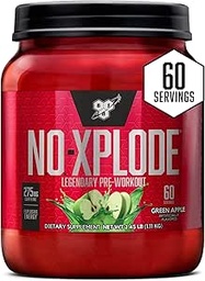 BSN N.O.-XPLODE Pre Workout Powder, Energy Supplement voor mannen en vrouwen met Creatine en Beta-Alanine, Smaak: Groene Apple, 60 Servers
