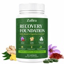 Zafira Organics Recovery Foundation Capsules, Natural Herbal Formula with Saffron Ginger Extract, Magnesium, Zinc, B12 for Digestion, Mood, Hair Support, Non-GMO, 90 Capsules