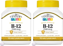 21e eeuw B 12 2500 mcg Sublingual Tablets, 110 Telling (pakket 2)