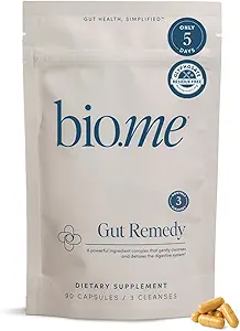 Biome Gut Remedy Capsules with Berberine (5 Day Cleanse, 3 Month Supply, 90 Capsules), Gut Cleanse with Magnesium Citrate, Immunolin, L-Glutamine - Reset Digestive System, Rebalance Microbiome