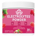 Sugar-Free Electrolyte Powder Drink Mix, Daily Hydration Powder with 6 Key Electrolytes, Trace Minerals, Keto Friendly, Vegan, Non-GMO, 30 Servings (Raspberry)