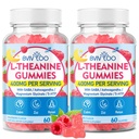 L-Theanine Gummies with L-Theanine 400 mg, Ashwagandha, GABA, 5-HTP, Magnesium Glycinate for Calm, ZZZ & Relaxation Support - Vegan, Raspberry Flavor, 120 Count