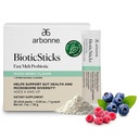 Arbonne BioticSticks Fast Melt Probiotic for Gut Health – Probiotics for Women, Men, and Kids – Gut Health Supplement – Vegan, Gluten-Free, Non-GMO – Mixed Berry Flavor – 30 Stick Packs
