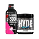 PROSUPPS L-Carnitine 3000 Stimulant Gratis Liquid Shots (31 Servings, Dragon Fruit) en Hyde Max Pump Pre-workout voor mannen en vrouwen (20 Servings, Unflavored) Bundle