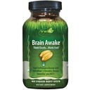 Irwin Naturals Brain Awake Enhanced Mental Performance, Increased Focus, Boost Clarity & Concentration - Krachtige Nootrope Booster met L-Theanine, Bacopa, MCT's & InnovaTea - 60 Liquid Softgels