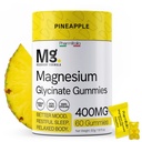 Magnesium Glycinate Gummies 400mg - Sleep Gummies for Kids & Adults - Magnesium Glycinate Chewable High Absorption for Muscle Recovery, Better Sleep & Relaxation, 60 Count, Pineapple