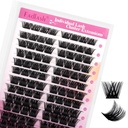 Lash Clusters 96pcs 12-18mm Individual Lashes D Curl Large Tray Wispy Cluster Lashes Mixed Length Reusable Eyelash Clusters DIY Eyelash Extension Individual Lash Extension Supplies (F2-0.07D, 12-18mm)