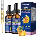 Magnesium Complex Liquid for Kids - Magnesium Glycinate, Malate, Taurate, Citrate with Calcium, Omega-3, L-theanine, Zinc,Vitamin B6 D3 C for Sleep, Relaxation, Calm & Focus, Pineapple Flavor, 4 Fl Oz