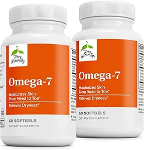 Terry Naturally Omega-7 - Dietary Supplement with Essential Fatty Acids - Nutritional Supplement to Support Skin Health with Sea Buckthorn, Berry Pulp & Seed Oil - 60 Softgels (Pack of 2)