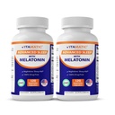 Vitamatic Advanced Sleep Aid with Melatonin - 120 Vegie Capsules -2 Pack Made with B6, Magnesium, L-Theanine, L-Tryptophan, 5-HTP, GABA, Valerian, Chamomile, Passion Flower, Ashwagandha & Black Pepper