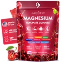 Magnesium Glycinate Gummies 1000mg – High Absorption Magnesium Complex with CoQ10, Vitamin D3 & B6 – Sugar Free Magnesium Gummies for zzZ, Focus & Relaxation, for Women, Men & Kids Cherry