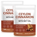 Ceylon Cinnamon Softgels with MCT Oil – 120 Softgels – Cinnamon Supplement – Non-GMO, Gluten Free – Gentle Daily Wellness Support 2Pack