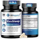 6 in 1 Melatonin-Free Sleep Aid Sleep Complex with Ashwagandha, GABA, L-Theanine & 5-HTP, VIT B6(P5P) for Adults, Supports Deep Relaxation, 30 Vegan Capsules