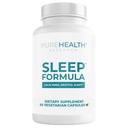 PUREHEALTH Research Sleep Formula - Natural Sleep Support Supplement for Adults - for Restfulness & Relaxation - with Melatonin, Valerian Root, GABA, L-Theanine, Lemon Balm, Hops & More - 60 Capsules