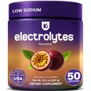 Keppi Low Sodium Electrolytes Powder – High Potassium & Naturally Sweetened Sugar-Free Passionfruit 12.2oz – Clean Hydration Drink with Magnesium, Trace Minerals – No Calorie Daily Electrolyte Powder