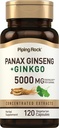 Piping Rock Panax Ginseng & Ginkgo Biloba Supplement 
