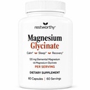 Magnesium Glycinate Capsules, 120mg Elemental Magnesium, High Absorption Chelated Magnesium for Sleep, Relaxation, Heart & Muscle Function Support, 60 Capsules