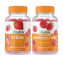 Lifeable Prebiotic Fiber 5g + Calcium, Magnesium, Zinc & Vitamin D, Gummies Bundle - Great Tasting, Vitamin Supplement, Gluten Free, GMO Free, Chewable Gummy