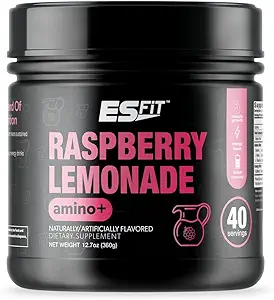 Amino+ Poeder - Voor- en natraining met Cafeïne + Green Tea Extract - BCAA, Aminozuren, Zero Sugar, Lage Calorie, Superior Smaak, 40 Servers (Raspberry Lemonade)