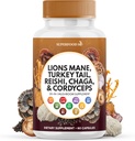 Leeuwen Mane paddo supplement met Turkije staart Reishi Cordyceps Chaga met Marshmallow Root - 60 Tellen