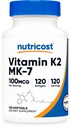 Nutricost Vitamin K2 MK-7 Supplement (100 mcg) 120 Softgels - GMO-Free