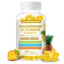 Magnesium Glycinate Gummies 1000mg - Sugar Free Magnesium Potassium Supplement for Relaxation, Calm, Stress Relief, and Sleep Support for Adults & Kids - 60 Pineapple Gummies