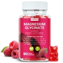 Magnesium Glycinate Gummies 1000mg, Non-GMO, Gluten-Free, Magnesium Supplement Gummies for Adults & Kids, Sleep, Relaxation & Focus, Raspberry Flavor, 90 Count