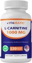 Vitamatic L-Carnitine Fumaraat 1000 mg - 120 plantaardige capsules (1 fles)