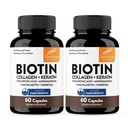Sandhu's Biotin, Collagen & Keratin Complex | Supports Normal Hair Growth Cycle | Vitamins for Skin & Nails | Hair Supplements for Women & Men | Made in USA (60 Count (Pack of 2), #1 Hair Vitamins)