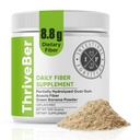 ThriveBer Daily Fiber Supplement Powder - Prebiotic Fiber Powder with Guar Gum, Acacia & Green Banana, Unflavored, Gentle Digestion Support, Mixes Easily, 30 Servings, 300g