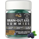 Gut Health & Bloating Relief Gummies – Digestion Support with Prebiotic Fiber, Inulin & Ashwagandha – Stress, Nervous Stomach, Sleep & Calm Support – Gut-Brain Axis Formula with Chamomile & Lemon Balm